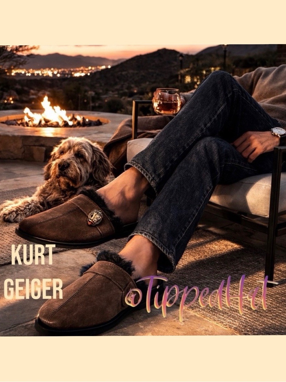 NWOB $99 Kurt Geiger London Suede Hatton Slippers / Mule
